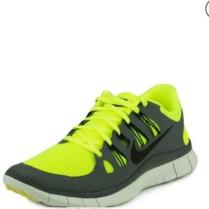 Nike Mens Free 5.0+ Running Shoe Volt/Black-Cool Grey